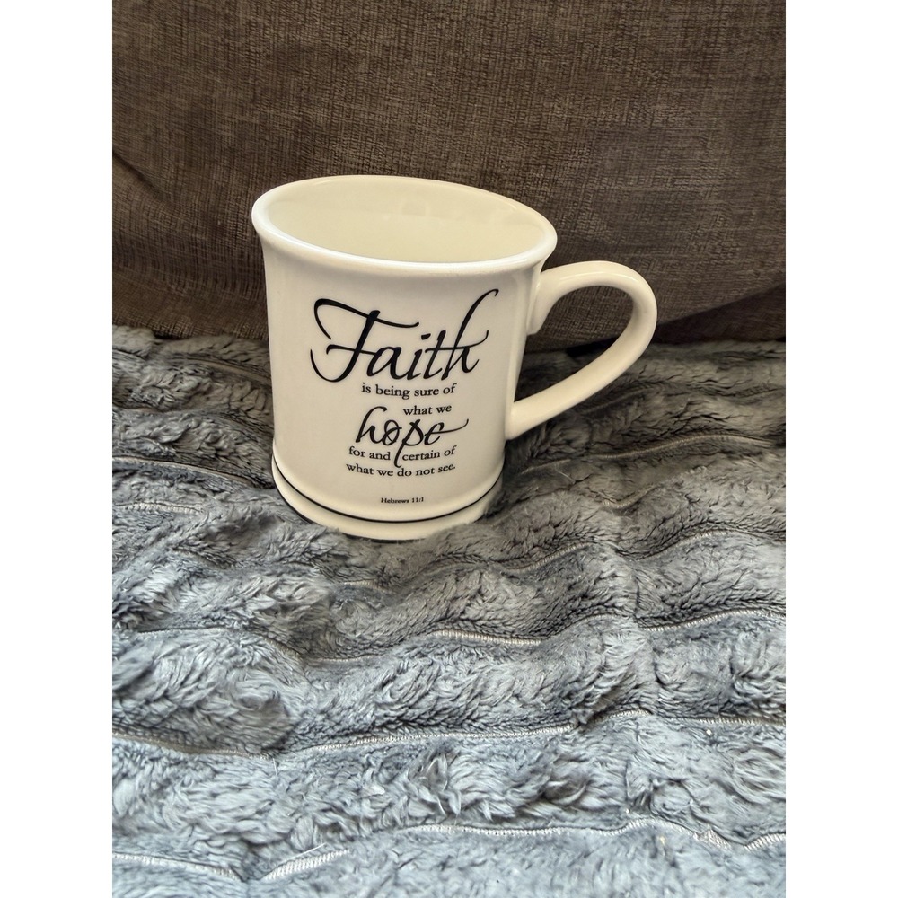 Home Essentials Faith/Hope Coffee Mug Cup Scripture Hebrews 11:1 Christian Gift